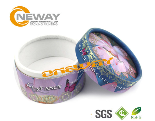 Printed Round Gift Packaging Box / Cardboard Gift Boxes With Lids