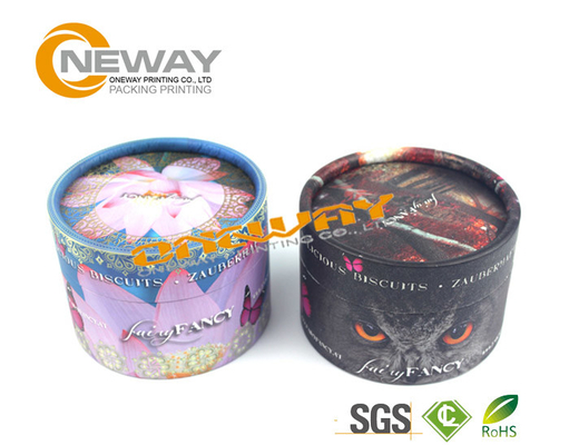 Printed Round Gift Packaging Box / Cardboard Gift Boxes With Lids