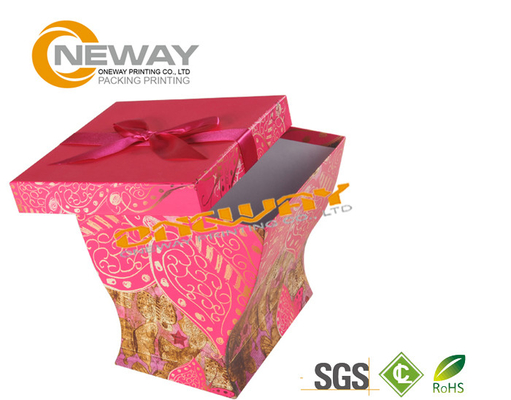 OEM / ODM Cylinder Custom Gift  Boxes , Paper Candy Boxes / Pink Chocolate Gift Boxes