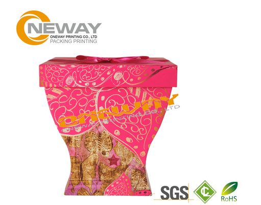 OEM / ODM Cylinder Custom Gift  Boxes , Paper Candy Boxes / Pink Chocolate Gift Boxes