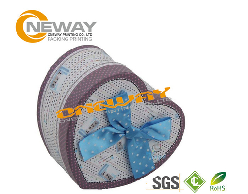 Heart Shaped Soap Cardboard Gift Boxes With Lids , Silk Screening