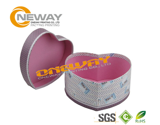 Heart Shaped Soap Cardboard Gift Boxes With Lids , Silk Screening