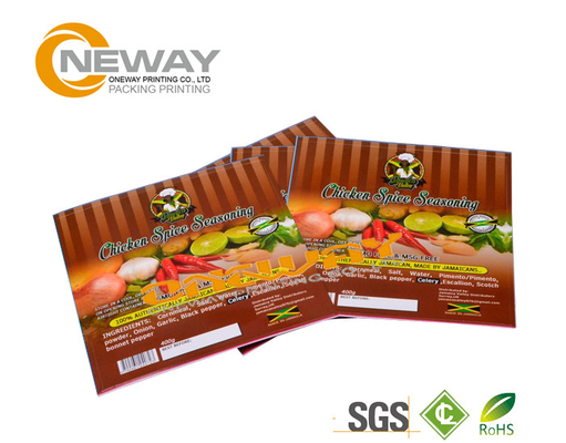 Printing Glossy Laminated Packaging Custom Product Labels For Chicken Spice Seasoning