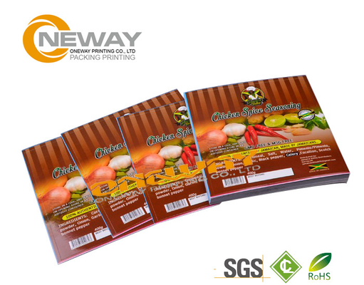 Printing Glossy Laminated Packaging Custom Product Labels For Chicken Spice Seasoning