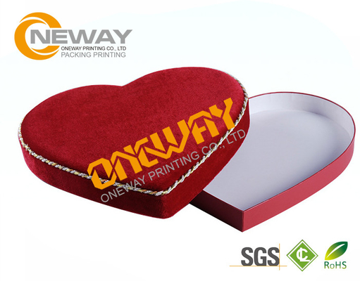 Red Luxury Fancy Heart Shaped Gift Box , Wedding Paper Chocolate Box Packaging