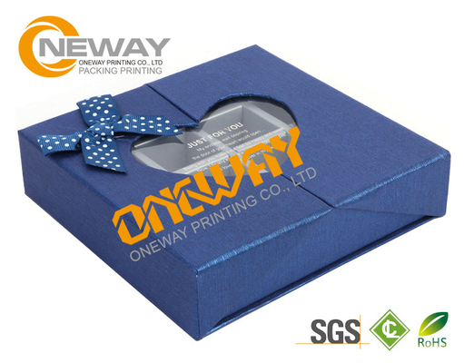 Blue Hard Paper Custom Printed Gift Boxes Magnetic Closure Light Weighted