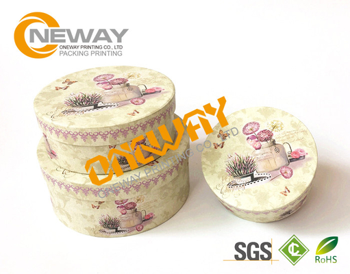 Beautiful Custom Printed Gift Boxes , Round Cardboard Boxes For Flowers