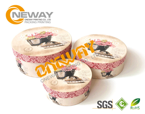 Beautiful Custom Printed Gift Boxes , Round Cardboard Boxes For Flowers