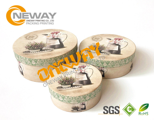 Beautiful Custom Printed Gift Boxes , Round Cardboard Boxes For Flowers