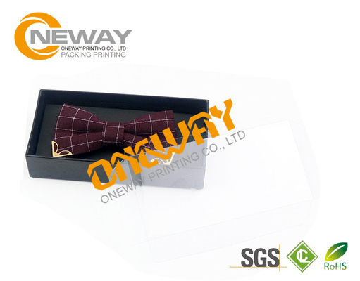 Black Personalised Cardboard Boxes Bow Tie Gift Boxes Printing With Window