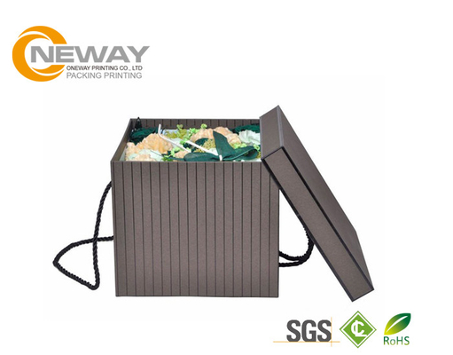 Popular Luxury Packaging Square Flower Paper Box Black Hat Shape