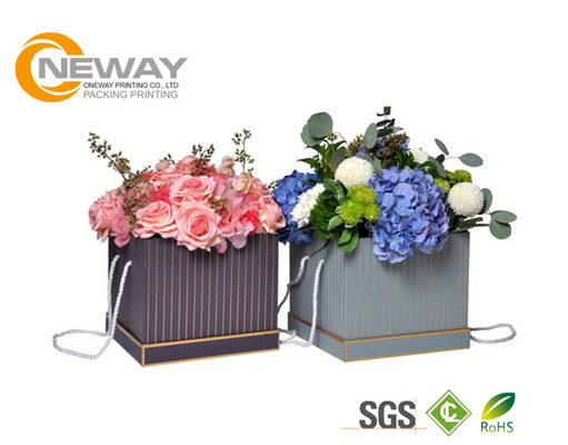 Popular Luxury Packaging Square Flower Paper Box Black Hat Shape