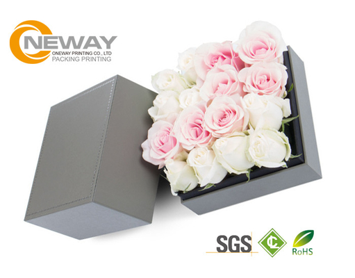 Craft glossy Cardboard Square Floral Packaging Boxes For Gift Rose