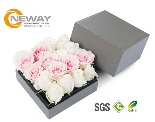 Craft glossy Cardboard Square Floral Packaging Boxes For Gift Rose