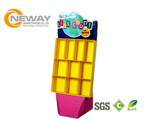 Free Standing POS Cardboard Advertising Displays With Pegs For Small Items