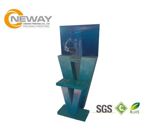Folding Cardboard Pop Up Display Stands / Cosmetic Packaging Corrugated Floor Displays
