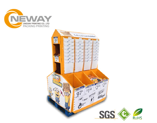 Custom Product Display Stands With Plastic Hooks , Cardboard Store Displays