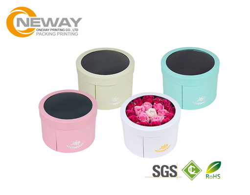 Flower Gift Box Popular Luxury Packaging Round Flower Paper Box Colorful Hat Shape