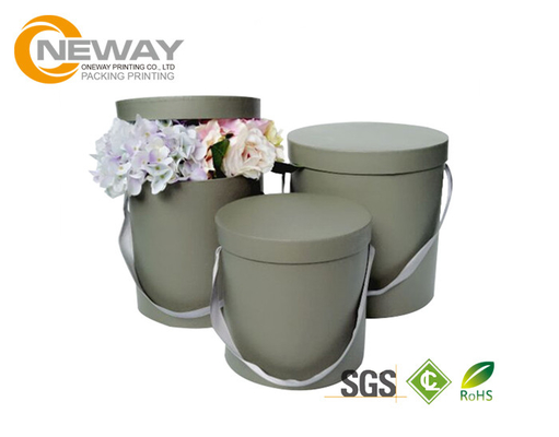 Flower Gift Box Fashion OEM Round Flower Paper Box Embossing Printing With Lids