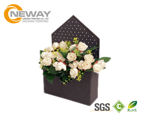 Flower Gift Box Fashion Rectangle Embossing Printing Flower Paper Box With Lids