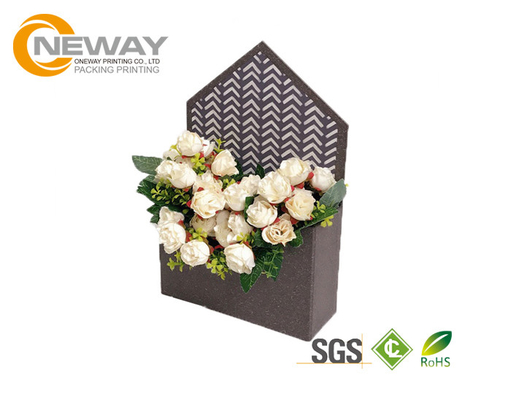 Flower Gift Box Fashion Rectangle Embossing Printing Flower Paper Box With Lids