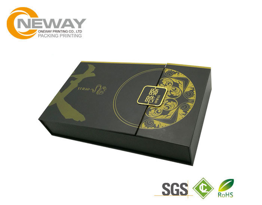 Custom Printing Black Cardboard Flower Gift Box Packaging Rectangle Construction