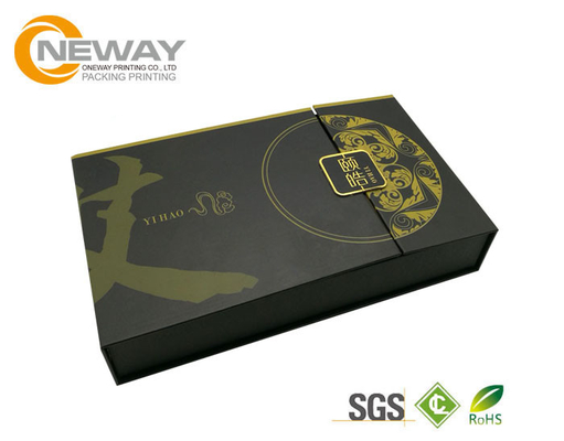 Custom Printing Black Cardboard Flower Gift Box Packaging Rectangle Construction
