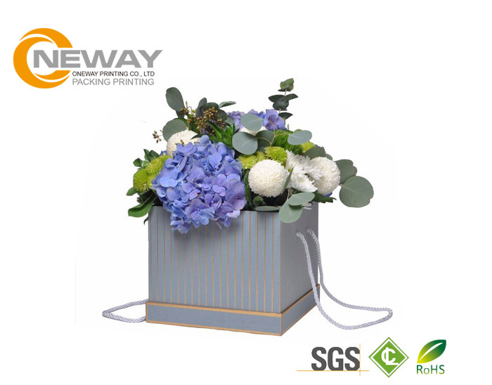 Popular Luxury Packaging Square Flower Paper Box Black Hat Shape