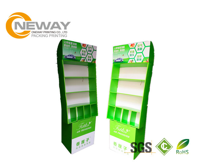 Free Standing POS Cardboard Advertising Displays With Pegs For Small Items