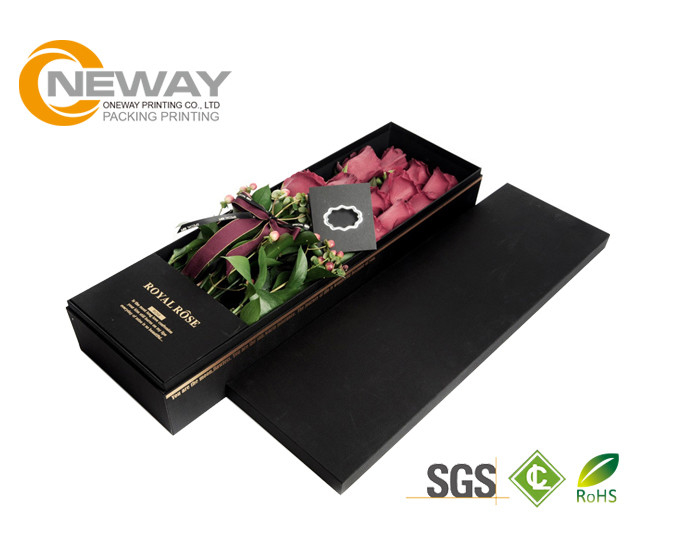 Classical Flower Paper Box For Valentine ' S Day Gift / Square Flower Packaging Box